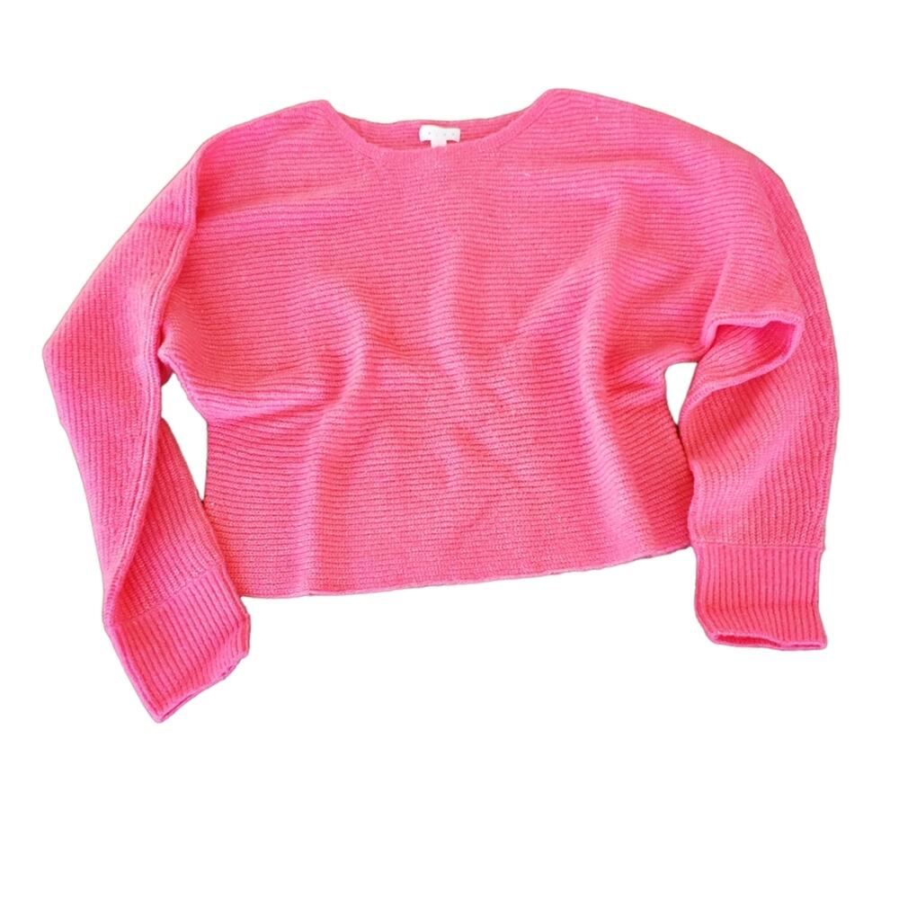 Leith Dolman Stitch Pink Caliente Long Sleeve Sweater Size XS NEW